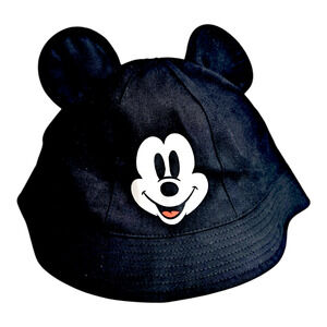 Disney Black Mickey Mouse Bucket Hat with Ears Adult Size Brand New